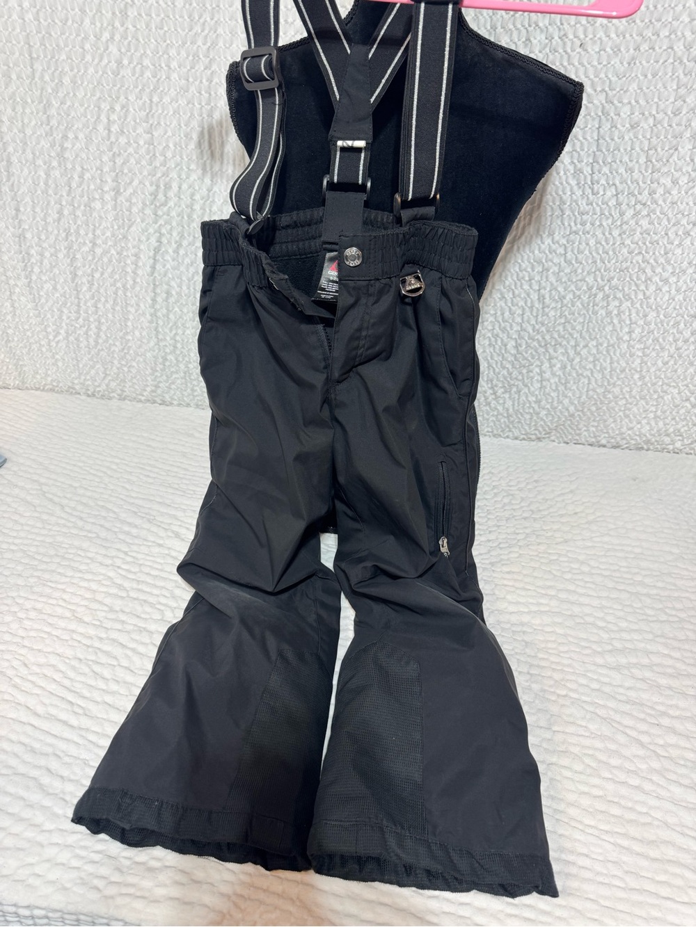 Gerry Weber Kids Black Snow Pants with Adjustable Striped Suspenders